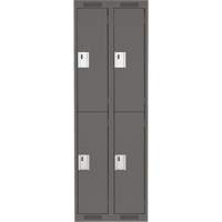 Clean Line Lockers, 2 -tier, Bank of 2, 24" x 18" x 72", Steel, Charcoal, Rivet (Assembled) EastCoast Offshore Supplies