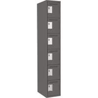 Clean Line Lockerette, 6 -tier, 12" x 18" x 72", Steel, Charcoal, Rivet (Assembled) EastCoast Offshore Supplies