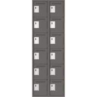 Clean Line Lockerette, 6 -tier, Bank of 2, 24" x 18" x 72", Steel, Charcoal, Rivet (Assembled) EastCoast Offshore Supplies