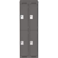Clean Line Lockers, 2 -tier, Bank of 2, 24" x 18" x 78", Steel, Charcoal, Rivet (Assembled) EastCoast Offshore Supplies
