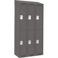 Clean Line Lockers, 2 -tier, Bank of 3, 36" x 18" x 78", Steel, Charcoal, Rivet (Assembled) EastCoast Offshore Supplies