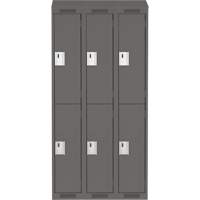 Clean Line Lockers, 2 -tier, Bank of 3, 36" x 18" x 78", Steel, Charcoal, Rivet (Assembled) EastCoast Offshore Supplies