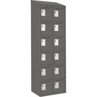 Clean Line Lockerette, 6 -tier, Bank of 2, 24" x 18" x 78", Steel, Charcoal, Rivet (Assembled) EastCoast Offshore Supplies