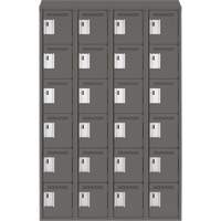 Clean Line Lockerette, 6 -tier, Bank of 4, 48" x 18" x 78", Steel, Charcoal, Rivet (Assembled) EastCoast Offshore Supplies