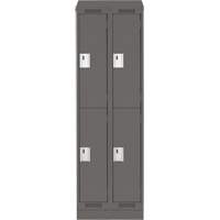 Clean Line Lockers, 2 -tier, Bank of 2, 24" x 18" x 82", Steel, Charcoal, Rivet (Assembled) EastCoast Offshore Supplies