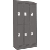 Clean Line Lockers, 2 -tier, Bank of 3, 36" x 18" x 82", Steel, Charcoal, Rivet (Assembled) EastCoast Offshore Supplies