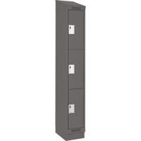 Clean Line Lockers, 3 -tier, 12" x 18" x 82", Steel, Charcoal, Rivet (Assembled) EastCoast Offshore Supplies