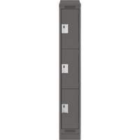 Clean Line Lockers, 3 -tier, 12" x 18" x 82", Steel, Charcoal, Rivet (Assembled) EastCoast Offshore Supplies