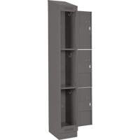 Clean Line Lockers, 3 -tier, Bank of 4, 48" x 18" x 82", Steel, Charcoal, Rivet (Assembled) EastCoast Offshore Supplies