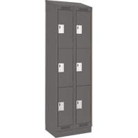 Clean Line Lockers, 3 -tier, Bank of 2, 24" x 18" x 82", Steel, Charcoal, Rivet (Assembled) EastCoast Offshore Supplies