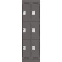 Clean Line Lockers, 3 -tier, Bank of 2, 24" x 18" x 82", Steel, Charcoal, Rivet (Assembled) EastCoast Offshore Supplies