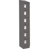 Clean Line Lockerette, 6 -tier, 12" x 18" x 82", Steel, Charcoal, Rivet (Assembled) EastCoast Offshore Supplies