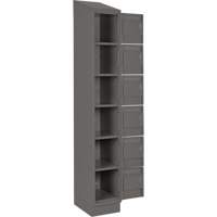 Clean Line Lockerette, 6 -tier, Bank of 4, 48" x 18" x 82", Steel, Charcoal, Rivet (Assembled) EastCoast Offshore Supplies