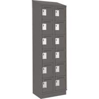 Clean Line Lockerette, 6 -tier, Bank of 2, 24" x 18" x 82", Steel, Charcoal, Rivet (Assembled) EastCoast Offshore Supplies