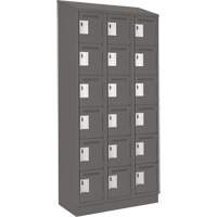 Clean Line Lockerette, 6 -tier, Bank of 3, 36" x 18" x 82", Steel, Charcoal, Rivet (Assembled) EastCoast Offshore Supplies