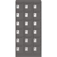 Clean Line Lockerette, 6 -tier, Bank of 3, 36" x 18" x 82", Steel, Charcoal, Rivet (Assembled) EastCoast Offshore Supplies