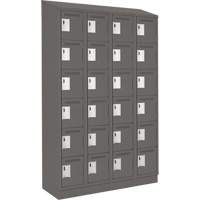 Clean Line Lockerette, 6 -tier, Bank of 4, 48" x 18" x 82", Steel, Charcoal, Rivet (Assembled) EastCoast Offshore Supplies