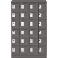 Clean Line Lockerette, 6 -tier, Bank of 4, 48" x 18" x 82", Steel, Charcoal, Rivet (Assembled) EastCoast Offshore Supplies