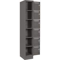 Clean Line Lockerette, 6 -tier, Bank of 4, 48" x 18" x 76", Steel, Charcoal, Rivet (Assembled) EastCoast Offshore Supplies