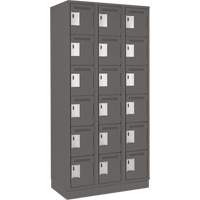 Clean Line Lockerette, 6 -tier, Bank of 3, 36" x 18" x 76", Steel, Charcoal, Rivet (Assembled) EastCoast Offshore Supplies