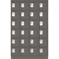 Clean Line Lockerette, 6 -tier, Bank of 4, 48" x 18" x 76", Steel, Charcoal, Rivet (Assembled) EastCoast Offshore Supplies