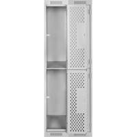 Clean Line Lockers, 2 -tier, Bank of 2, 24" x 12" x 72", Steel, Grey, Rivet (Assembled), Perforated EastCoast Offshore Supplies