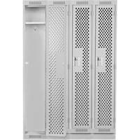 Clean Line Lockers, Bank of 4, 48" x 15" x 76", Steel, Grey, Rivet (Assembled), Perforated EastCoast Offshore Supplies