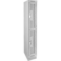 Clean Line Lockers, 2 -tier, 12" x 18" x 76", Steel, Grey, Rivet (Assembled), Perforated EastCoast Offshore Supplies