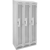 Clean Line Lockers, Bank of 3, 36" x 18" x 82", Steel, Grey, Rivet (Assembled), Perforated EastCoast Offshore Supplies