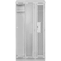 Clean Line Lockers, Bank of 3, 36" x 18" x 82", Steel, Grey, Rivet (Assembled), Perforated EastCoast Offshore Supplies