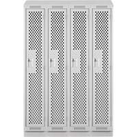 Clean Line Lockers, Bank of 4, 48" x 18" x 82", Steel, Grey, Rivet (Assembled), Perforated EastCoast Offshore Supplies