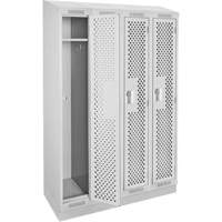 Clean Line Lockers, Bank of 4, 48" x 18" x 82", Steel, Grey, Rivet (Assembled), Perforated EastCoast Offshore Supplies