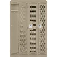 Clean Line Lockers, Bank of 4, 48" x 18" x 82", Steel, Grey, Rivet (Assembled), Perforated EastCoast Offshore Supplies