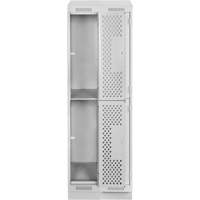 Clean Line Lockers, 2 -tier, Bank of 2, 24" x 18" x 82", Steel, Grey, Rivet (Assembled), Perforated EastCoast Offshore Supplies