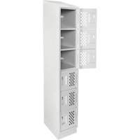Assembled Lockerettes Clean Line Perforated Economy Lockers, 6 -tier, 18" x 72" x 12", Steel EastCoast Offshore Supplies
