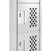 Assembled Clean Line Perforated Economy Lockers, 6 -tier, Bank of 4, 18" x 72" x 12", Steel EastCoast Offshore Supplies