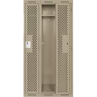 Clean Line Lockers, Bank of 3, 36" x 12" x 72", Steel, Beige, Rivet (Assembled), Perforated EastCoast Offshore Supplies