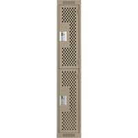 Clean Line Lockers, 2 -tier, 12" x 12" x 72", Steel, Beige, Rivet (Assembled), Perforated EastCoast Offshore Supplies