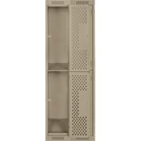 Clean Line Lockers, 2 -tier, Bank of 2, 24" x 12" x 72", Steel, Beige, Rivet (Assembled), Perforated EastCoast Offshore Supplies