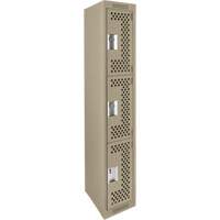Casiers Clean Line, 3 niveaux, 12" x 12" x 72", Acier, Beige, Rivet (assembl&eacute;), Perfor&eacute; EastCoast Offshore Supplies