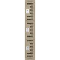Casiers Clean Line, 3 niveaux, 12" x 12" x 72", Acier, Beige, Rivet (assembl&eacute;), Perfor&eacute; EastCoast Offshore Supplies