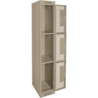 Casiers Clean Line, 3 niveaux, 12" x 12" x 72", Acier, Beige, Rivet (assembl&eacute;), Perfor&eacute; EastCoast Offshore Supplies