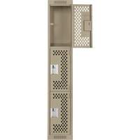 Casiers Clean Line, 3 niveaux, 12" x 12" x 72", Acier, Beige, Rivet (assembl&eacute;), Perfor&eacute; EastCoast Offshore Supplies
