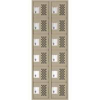Assembled Lockerettes Clean Line Perforated Economy Lockers, 6 -tier, Bank of 2, 18" x 72" x 12", Steel EastCoast Offshore Supplies
