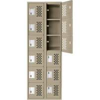Assembled Lockerettes Clean Line Perforated Economy Lockers, 6 -tier, Bank of 2, 18" x 72" x 12", Steel EastCoast Offshore Supplies