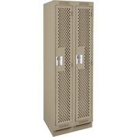 Casiers Clean Line, Bloc de 2, 24" x 15" x 76", Acier, Beige, Rivet (assembl&eacute;), Perfor&eacute; EastCoast Offshore Supplies