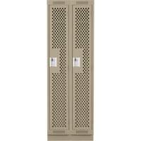 Casiers Clean Line, Bloc de 2, 24" x 15" x 76", Acier, Beige, Rivet (assembl&eacute;), Perfor&eacute; EastCoast Offshore Supplies