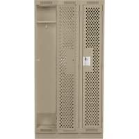 Clean Line Lockers, Bank of 3, 36" x 15" x 76", Steel, Beige, Rivet (Assembled), Perforated EastCoast Offshore Supplies