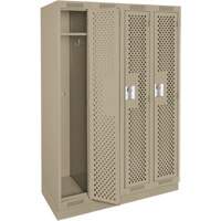 Clean Line Lockers, Bank of 4, 48" x 15" x 76", Steel, Beige, Rivet (Assembled), Perforated EastCoast Offshore Supplies