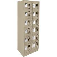 Assembled Lockerettes Clean Line Perforated Economy Lockers, 6 -tier, Bank of 2, 18" x 72" x 12", Steel EastCoast Offshore Supplies